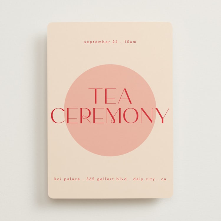 "Unity" - Tea Ceremony Invitations in Blossom by Hudson meet Rose - Front