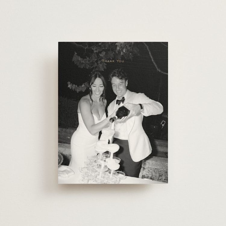 "boxed in" - Foil-Pressed Flat Wedding Thank You Cards in Quartz by Jenny Millington - Front
