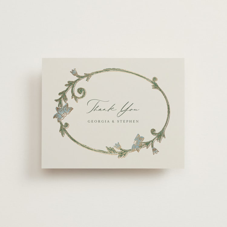 "grandeur" - Foil-Pressed Flat Wedding Thank You Cards in Bluebell by Jen Owens - Front