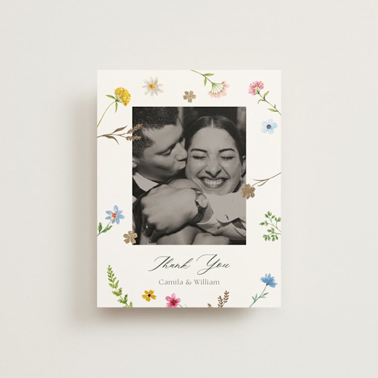 "Bright Garden" - Foil-Pressed Flat Wedding Thank You Cards in Garden by Yaling Hou Suzuki - Front