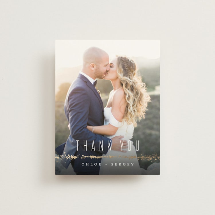 "Painted Desert" - Foil-Pressed Flat Wedding Thank You Cards in Sandstone by Hooray Creative - Front