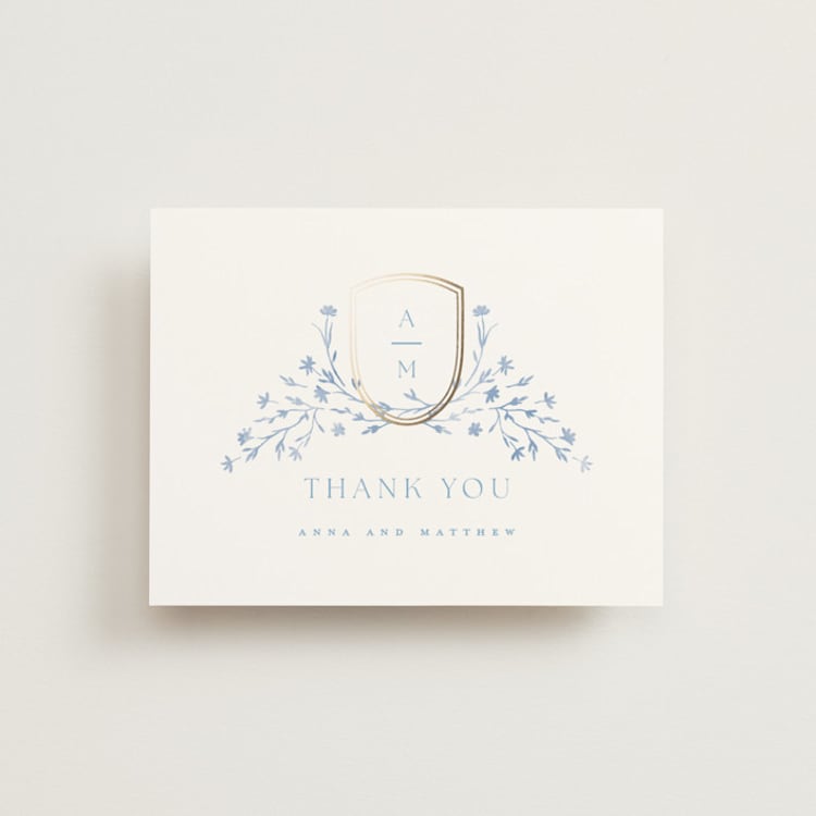 "storybook garden" - Foil-Pressed Flat Wedding Thank You Cards in Bluebell by Kristie Kern - Front