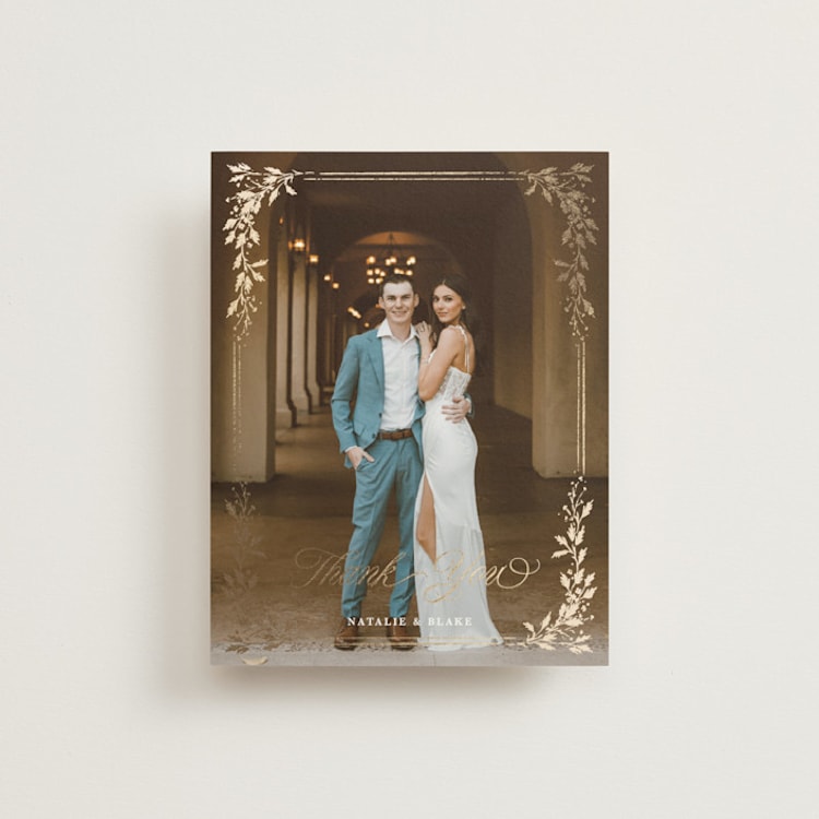 "Lake Como" - Foil-Pressed Flat Wedding Thank You Cards in Diamond by Kate Ahn - Front
