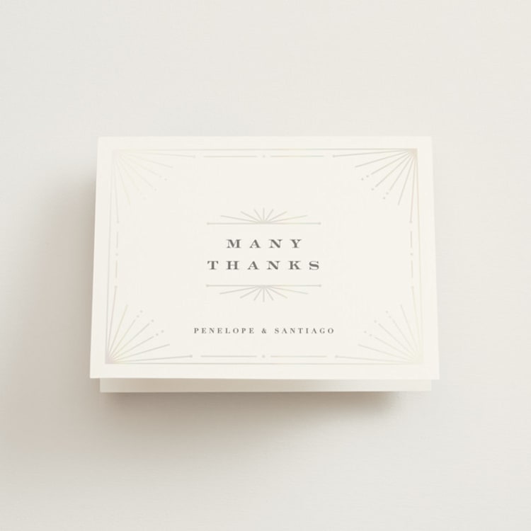 "Art Deco Border" - Gloss-Press® Thank You Cards in Crystal by Hooray Creative - Front
