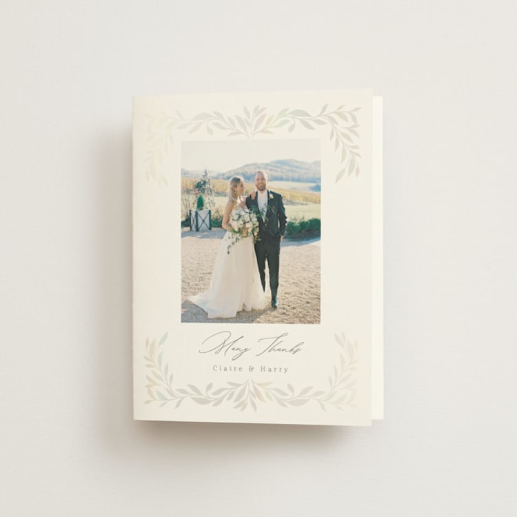 "Clarity" - Gloss-Press Folded Wedding Thank You Cards in Cloud by Ana Sharpe - Front