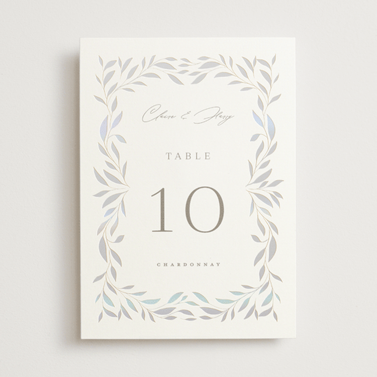 "Clarity" - Gloss-Press® Table Numbers in Cloud by Ana Claudia Sharpe - Front