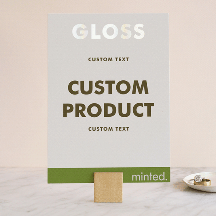 "Portrait Custom" - Gloss-Press® Table Numbers in Iridescent Pearl by Minted - Front