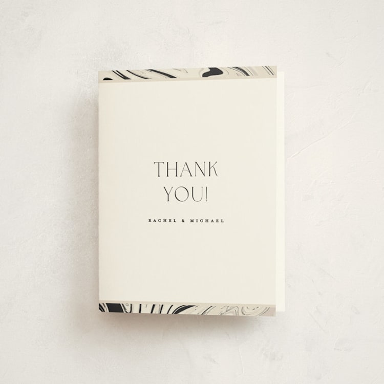 "Marbled Elegance" - Party Thank You Cards in Dove by Carolyn Nicks - Front
