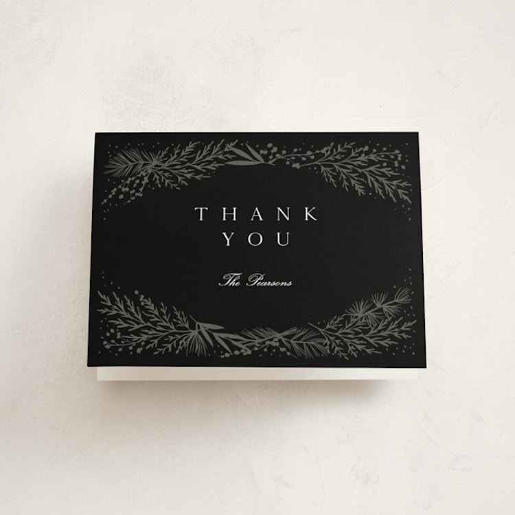"Spread Cedars" - Party Thank You Cards in Midnight by Amy Kross - Front