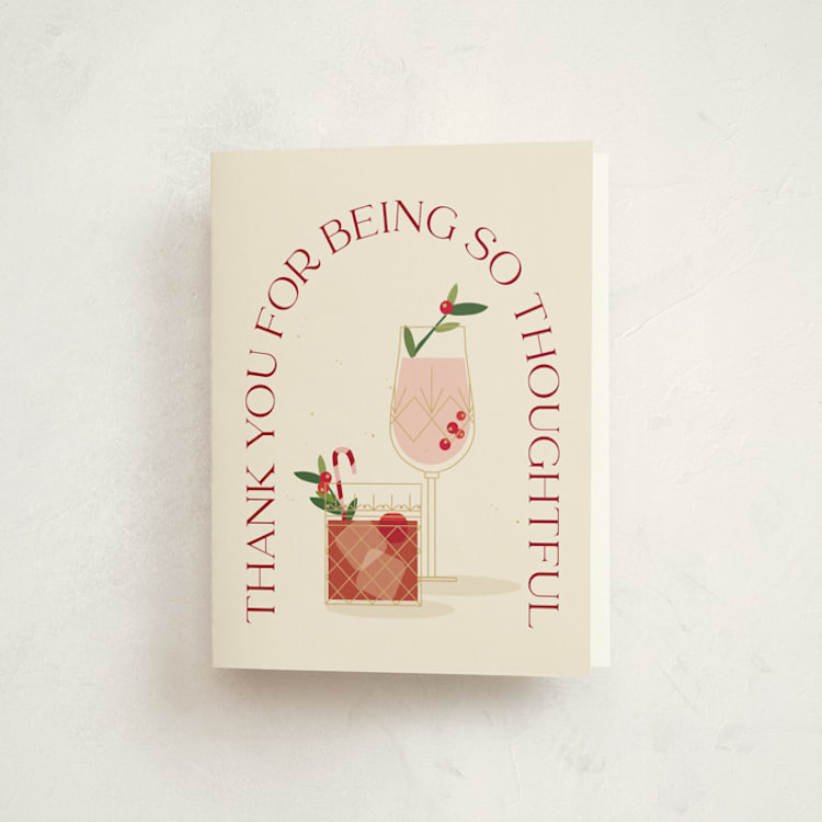 "Holiday Spirits" - Party Thank You Cards in Manhattan by Susan Zinader - Front