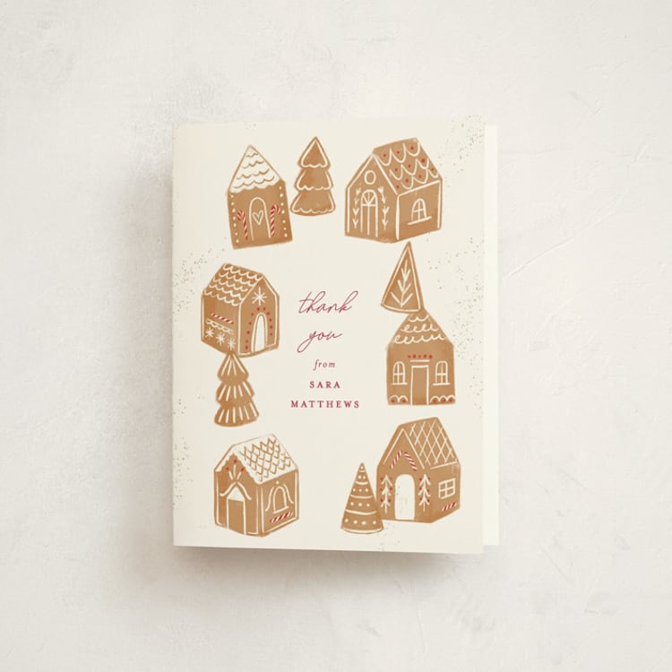 "gingerbread bakery" - Party Thank You Cards in Icing by Rebecca Durflinger - Front