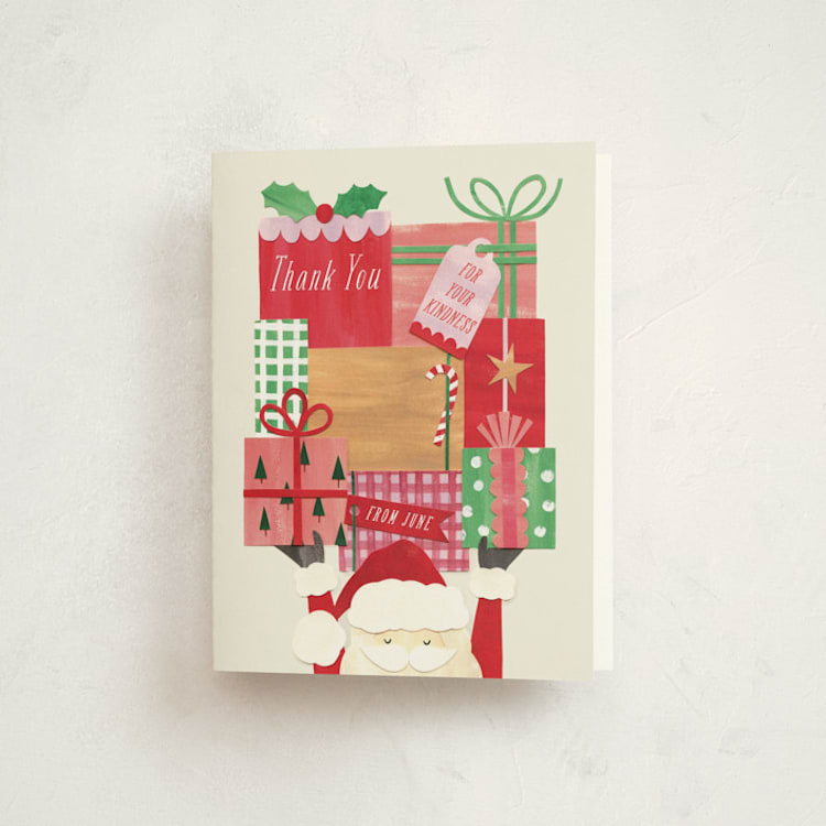 "Secret Santa" - Party Thank You Cards in Jolly by Sarah Knight - Front