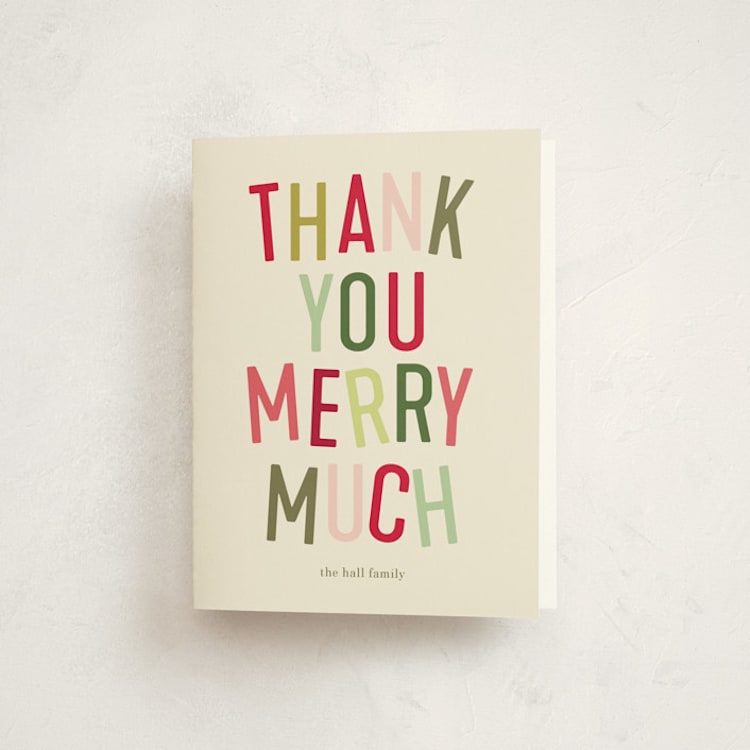 "La Party" - Party Thank You Cards in Ivory by Baumbirdy - Front