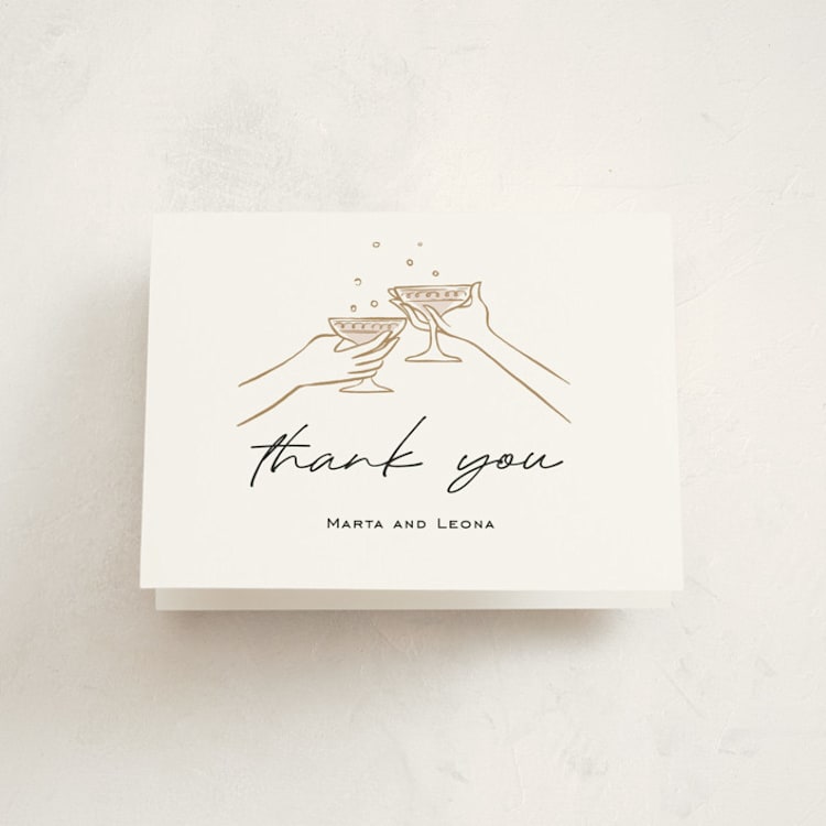"Holiday Cocktail Party" - Party Thank You Cards in Snow by Pati Cascino - Front