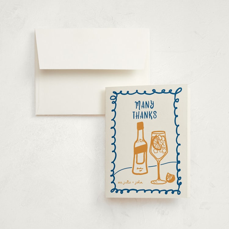 "Spritz Dinner" - Party Thank You Cards in Capri by Erika Firm - Front