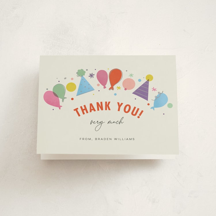 "Party Ring" - Party Thank You Cards in Candy by Stephanie Hawkes - Front