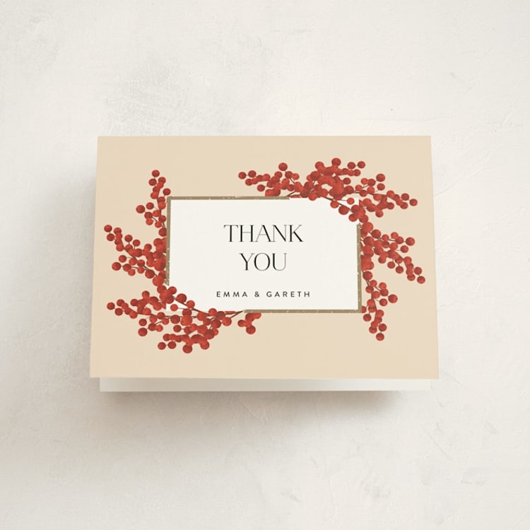 "Berry Party" - Party Thank You Cards in Blush by Iveta Angelova - Front