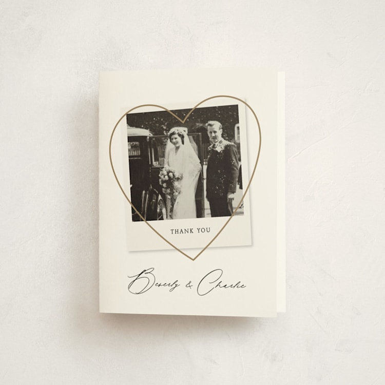 "Vintage Photo Anniversary" - Party Thank You Cards in Pearl by Stephanie Hawkes - Front