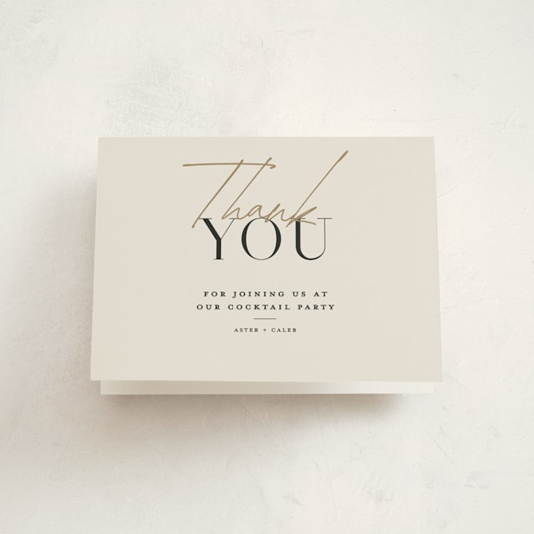"chic" - Party Thank You Cards in Champagne by Summer Winkelman - Front