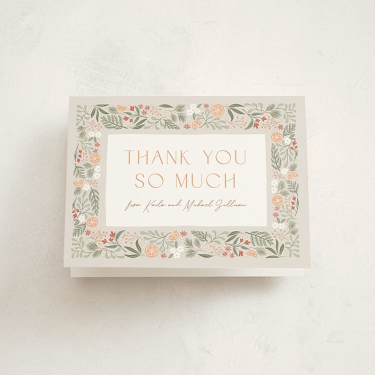 "Friendsgiving Celebration" - Party Thank You Cards in Pumpkin Pie by Randi Cirelli - Front