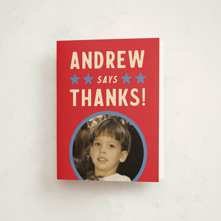 "Bold" - Party Thank You Cards in Cardinal by 2birdstone - Front