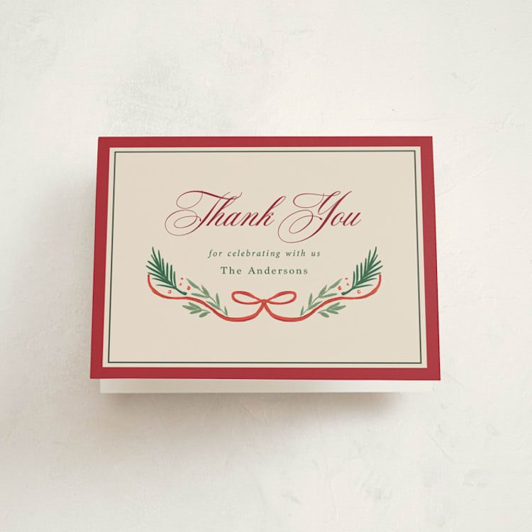 "Celebrate" - Party Thank You Cards in Cherry by Elly - Front