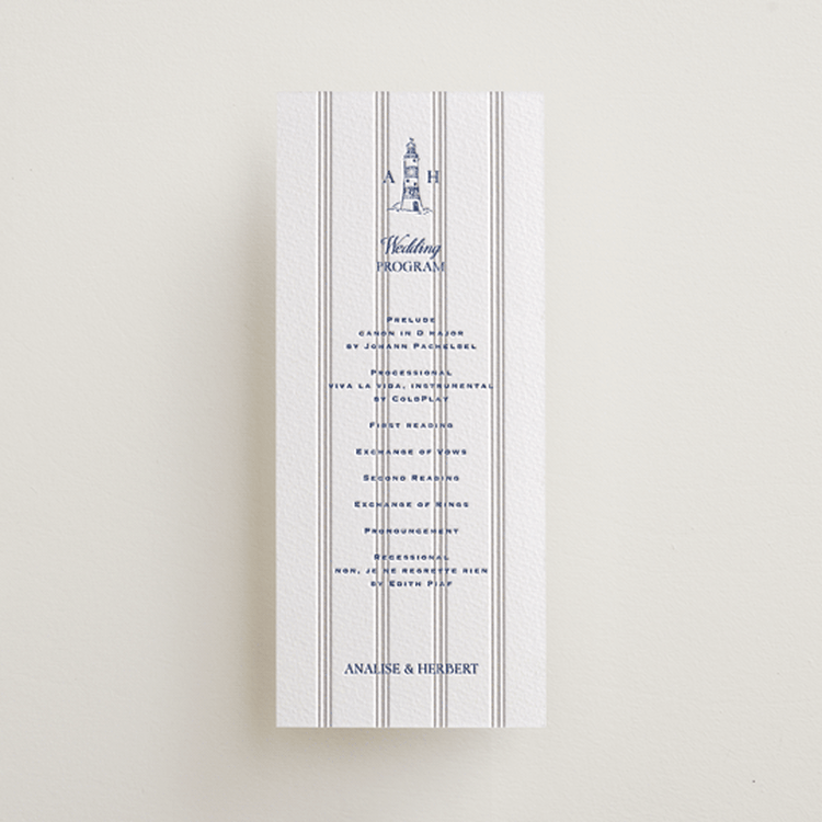 "Raies" - Letterpress Long Programs in Lapis by Tamara Hilje - Front