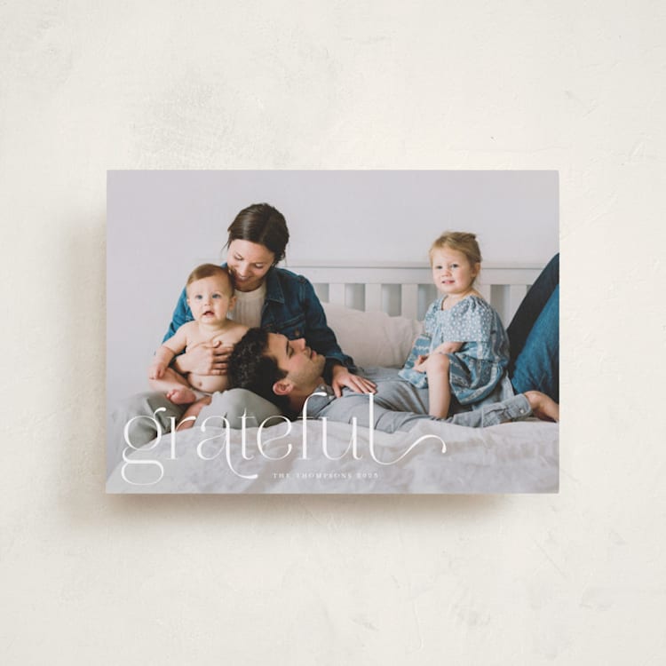 "We Are Grateful" - Thanksgiving Cards in Pearl by Kristel - Front