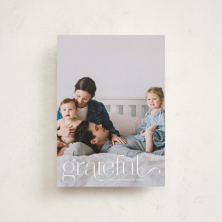 "We Are Grateful" - Thanksgiving Cards in Pearl by Kristel - Front