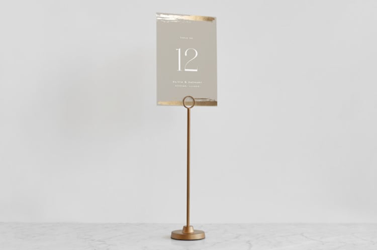 "Brass Round" - Place Card Holders in Brass by Minted - With Sign