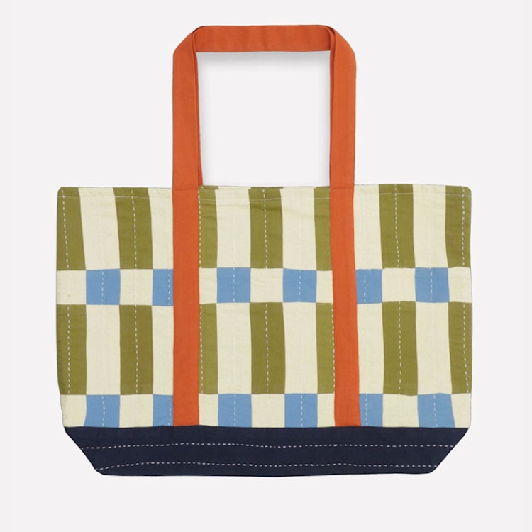 "Tile Canvas Tote Bag" - Tote Bag in multicolor by Anchal