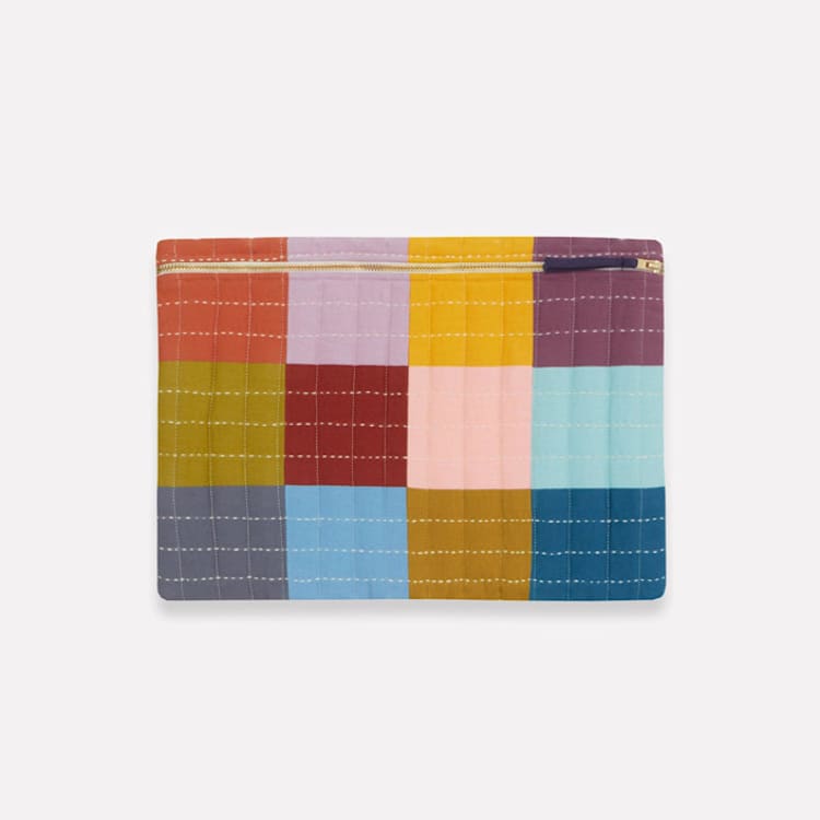 "Medium Checkered Laptop Case - Mosaic" - Tote Bag in multicolor by Anchal