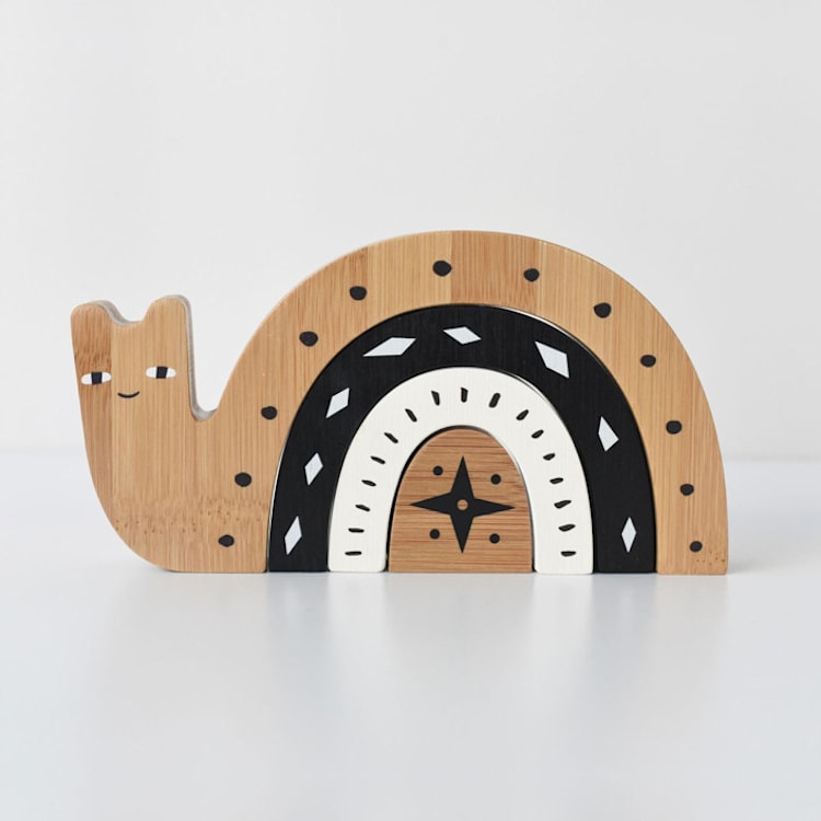 "Bamboo Nesting Snail" - Toys in multicolor by Wee Gallery