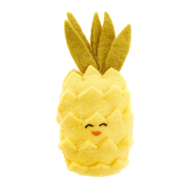 "Felt Food Toys & Picnic Basket-Pineapple" - Toys in yellow by Global Goods Partners
