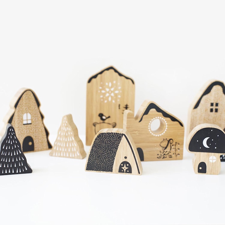"Bamboo Woodland Village" - Toys in multicolor by Wee Gallery