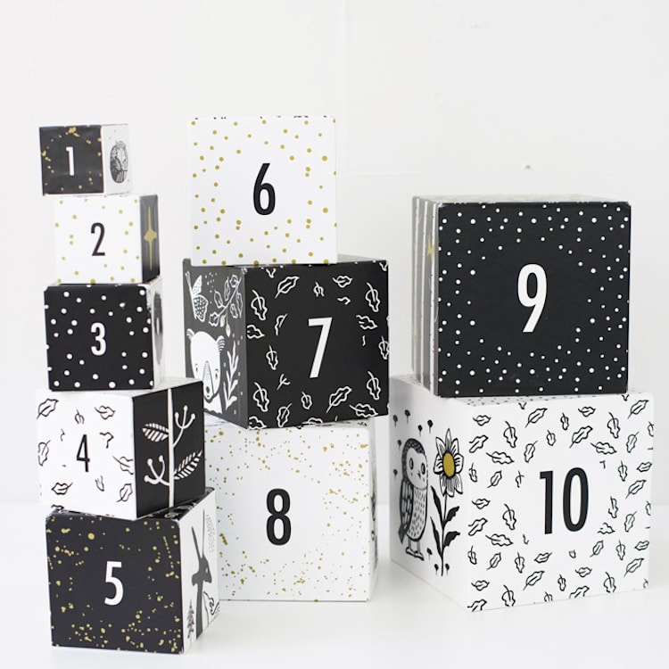 "Wee Gallery Nesting Blocks - Woodland Numbers" - Toys in multicolor by Wee Gallery