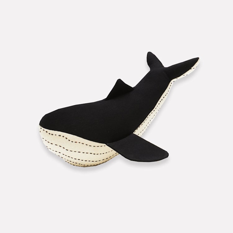 "Handmade Whale Stuffed Animal" - Toys in black by Anchal