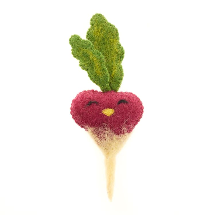 "Felt Food Toys & Picnic Basket- Radish" - Toys in red by Global Goods Partners