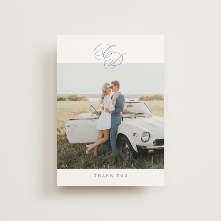 "Aristocratic" - Wedding Thank You Postcards in Sky by Creo Study - Front