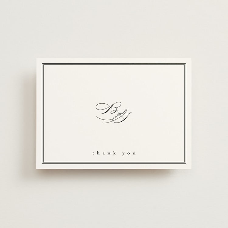 "Overlapping" - Wedding Thank You Postcards in Noir by Amy Kross - Front