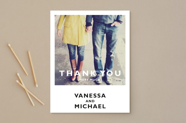 "Desenfadado" - Wedding Thank You Postcards in Black by Aspacia Kusulas - Front