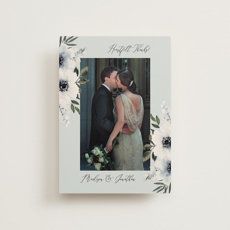 "Nantucket Romance" - Wedding Thank You Postcards in Marine by Chris Griffith - Front