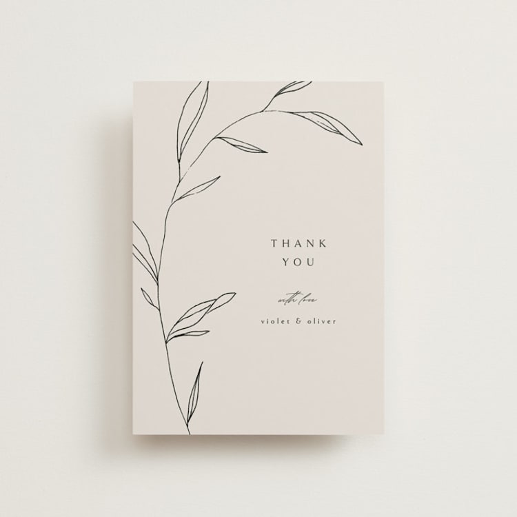 "Waldorf" - Wedding Thank You Postcards in Taupe by Kelly Schmidt - Front