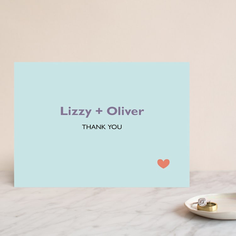 "Destination" - Wedding Thank You Postcards in Lilac Haze by leslie hamer - Front