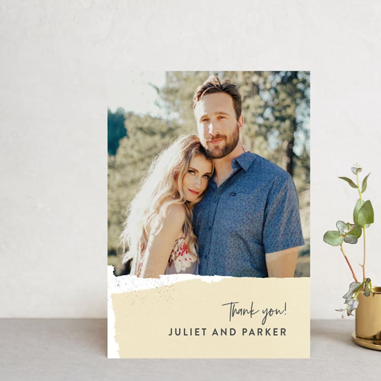 "Collage" - Wedding Thank You Postcards in Golden Rod by Ann Gardner - Front