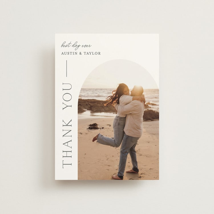 "In Love" - Wedding Thank You Postcards in Cotton by Vanessa Doyle - Front