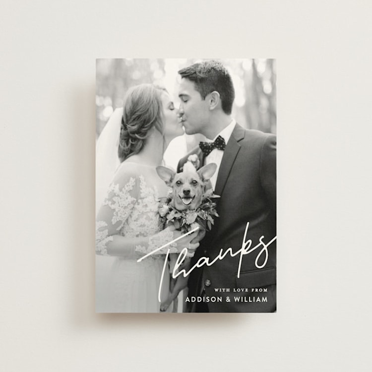 "As if a Dream" - Wedding Thank You Postcards in Cloud by Pine Street Creative - Front