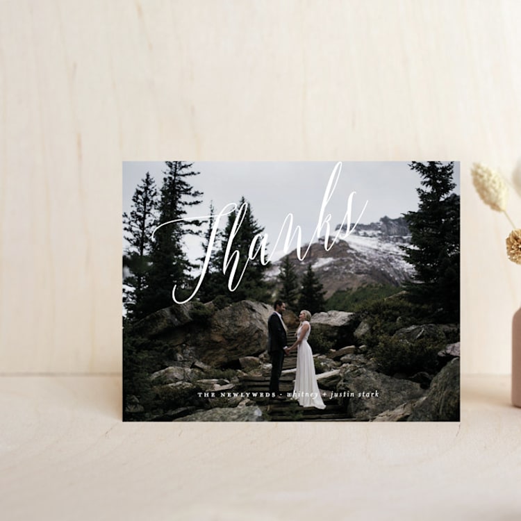 "Signed" - Wedding Thank You Postcards in Pearl by Roxy Cervantes - Front