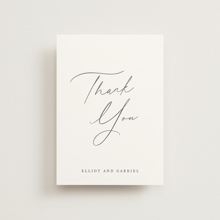 "Scripted Names" - Wedding Thank You Postcards in Pearl by Hooray Creative - Front