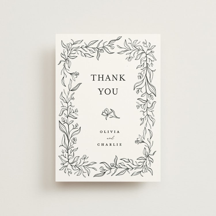 "Floral Cascade" - Wedding Thank You Postcards in Alpine by Pixel and Hank - Front